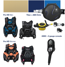 Load image into Gallery viewer, Aqua Lung Essential Mens Scuba Package PRO HD BCD, Titan Regulator, i300C Console - SCUBAPKG8901-XS
