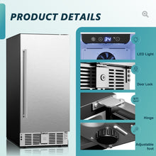Load image into Gallery viewer, EUHOMY Beverage Refrigerator 15 Inch Under Counter 127 Can Wine Cooler - RU-03
