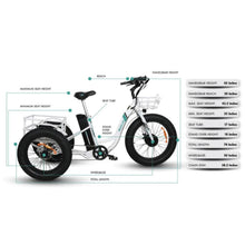Load image into Gallery viewer, Emojo Caddy 500W 48V Fat Tire Electric Tricycle - EBK12-04
