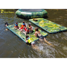 Load image into Gallery viewer, Island Hopper 10′ Lakeside Topical Graphic Series Inflatable Floating Dock and Bouncer Slide - LKS-BUDDY-10
