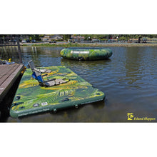Load image into Gallery viewer, Island Hopper 10′ Lakeside Topical Graphic Series Inflatable Floating Dock and Bouncer Slide - LKS-BUDDY-10
