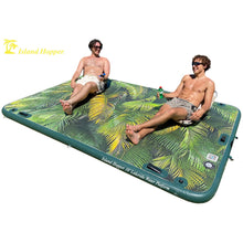 Load image into Gallery viewer, Island Hopper 10′ Lakeside Topical Graphic Series Inflatable Floating Dock and Bouncer Slide - LKS-BUDDY-10
