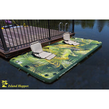 Load image into Gallery viewer, Island Hopper 10′ Lakeside Topical Graphic Series Inflatable Floating Dock and Bouncer Slide - LKS-BUDDY-10
